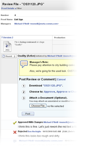 Approval Manager's Review File window provides a convenient way for reviwers to approve and comment on files even when using native proofers.