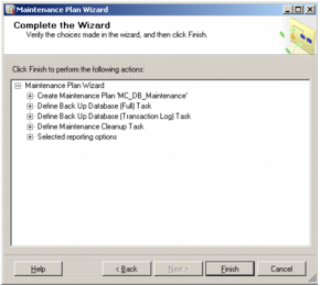A screenshot of Microsoft SQL Server Management Studio's Complete the Wizard window.