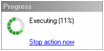 A screenshot showing Microsoft SQL Server Management Studio's progress indicator for restoring a database.