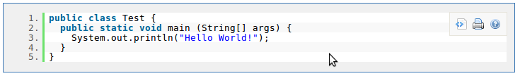 Default highlighted code