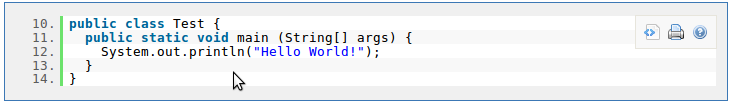 Highlighted code, alternative firstline