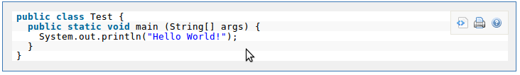Highlighted code, excluding line numbers
