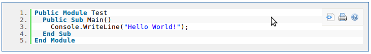 VisualBasic.Net highlighted code